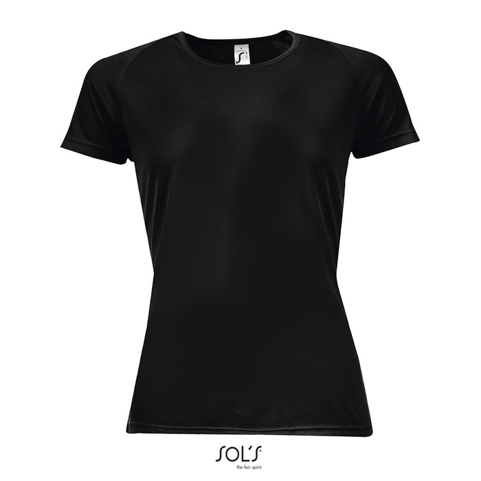 T-shirt femme respirant personnalisé 140g - SPORTY Noir 1
